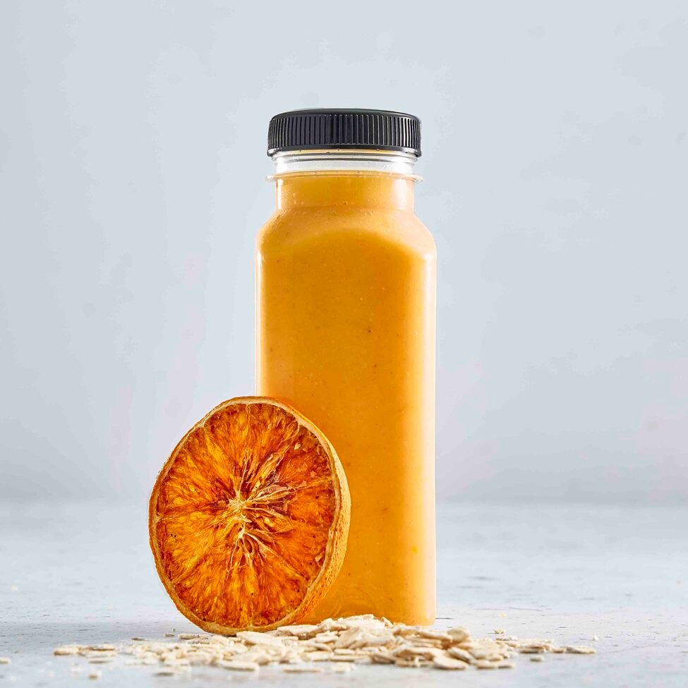 Orange with oat juice